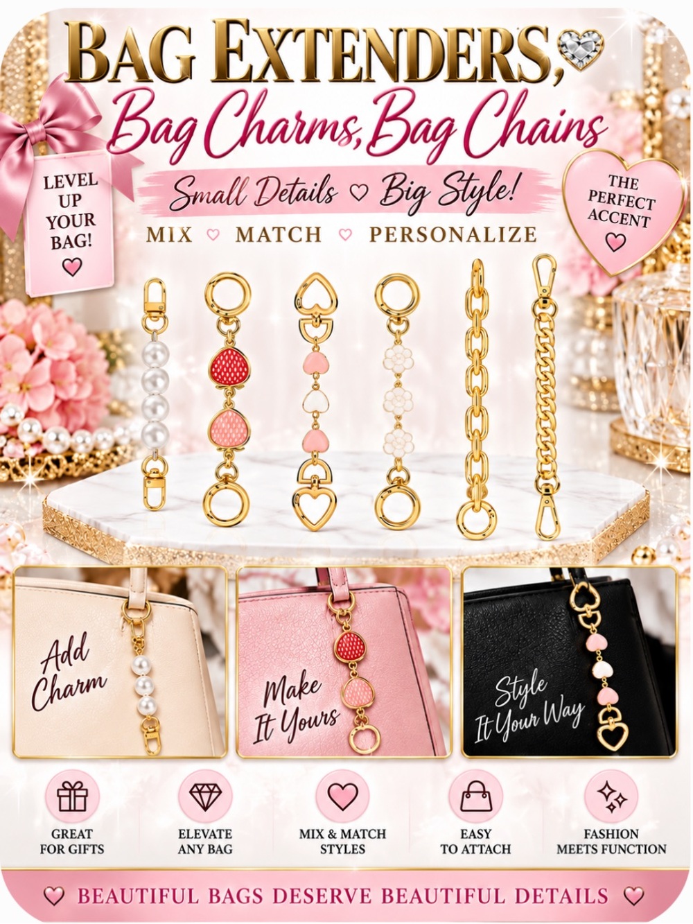 Winner’s Choice ✨Bag Extender/Bag Chain/Bag Charm NIP